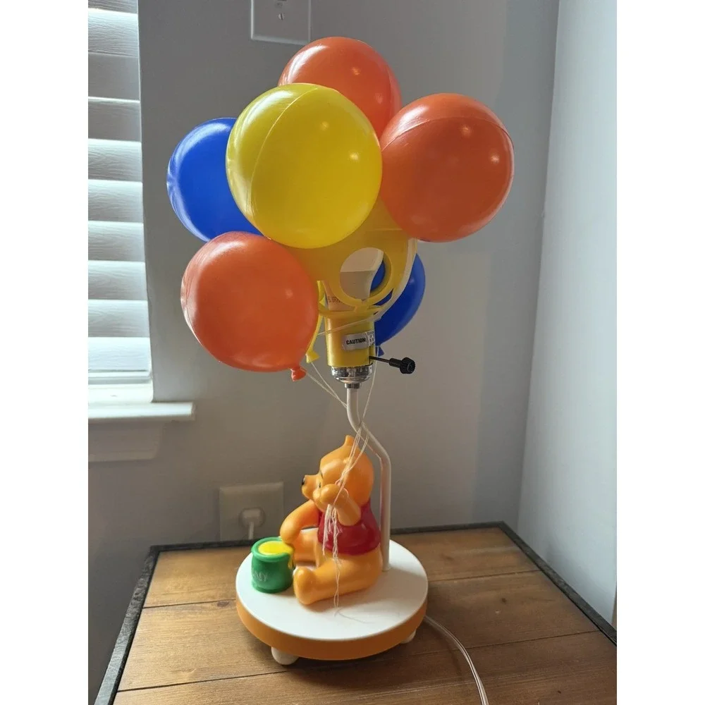 Vtg Disney Winnie the Pooh Balloon Lamp Night Light Works Nursery Decor 3 Modes